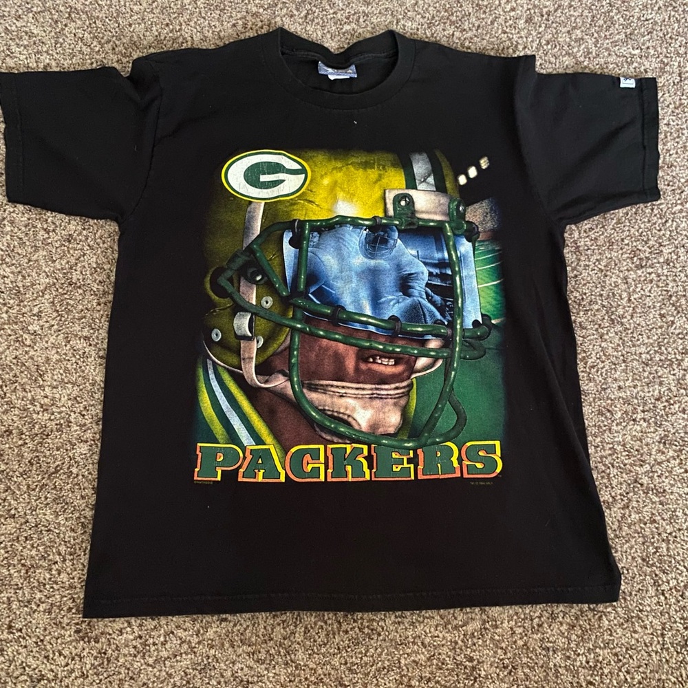 Vintage Lee Green Bay Packers Black T-Shirt